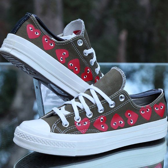 Converse Chuck 70 Low Top x Comme Des Garcons Play Multi Heart Size 7 - Picture 4 of 13